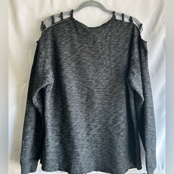 Victoria’s Secret PINK Small Gray Strappy Cold Shoulder Sweatshirt - Picture 2 of 8